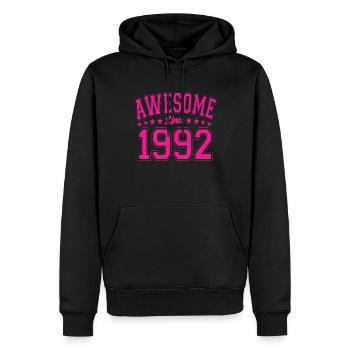 Awesome Since 1992 Geburtstag 1992 Vintage 1992 - Männer Premium Bio Hoodie - Schwarz - Vorne - Nico (187cm)