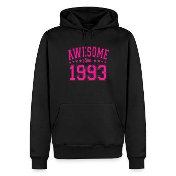 Awesome Since 1993 Geburtstag 1993 Vintage 1993 - Männer Premium Bio Hoodie - Schwarz - Vorne - Nico (187cm)