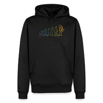 Saxophone Player Evolution - Funny Stick Figure Sa - Men’s Premium Organic Hoodie - black - Front - Nico (187cm)