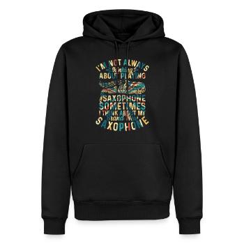 I'm Not Always Thinking About Playing Saxophones - - Men’s Premium Organic Hoodie - black - Front - Nico (187cm)