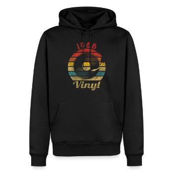 1968 Vinyle Rétro Vintage Music - Sweat à capuche Premium bio Homme - noir - Devant - Nico (187cm)
