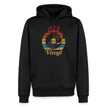 1972 Vinyle Rétro Vintage Music - Sweat à capuche Premium bio Homme - noir - Devant - Nico (187cm)