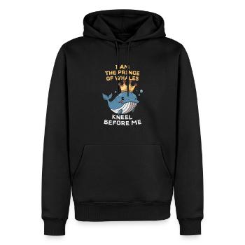 Whale Prince Design pour l’observation des baleines - Sweat à capuche Premium bio Homme - noir - Devant - Nico (187cm)
