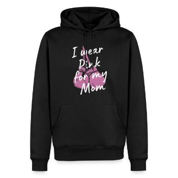 Cadeau Cancer du sein Cancer du sein Rose - Sweat à capuche Premium bio Homme - noir - Devant - Nico (187cm)