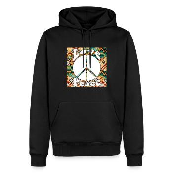 Hippie Geschenk Acidhead Flowerpower Hippi Hippy - Männer Premium Bio Hoodie - Schwarz - Vorne - Nico (187cm)