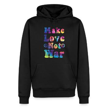 Hippie - Männer Premium Bio Hoodie - Schwarz - Vorne - Nico (187cm)