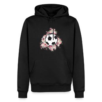 Fußball Tshirt Herren Damen Soccer Football - Männer Premium Bio Hoodie - Schwarz - Vorne - Nico (187cm)