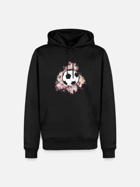 Tshirt Football Hommes Femmes Football Football - Sweat à capuche Premium bio Homme - noir