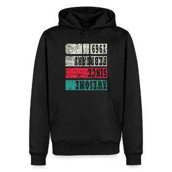 Hergestellt 1969, Geboren 1969 Geburtstag - Männer Premium Bio Hoodie - Schwarz - Vorne - Nico (187cm)
