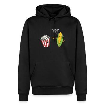 Popcorn - Männer Premium Bio Hoodie - Schwarz - Vorne - Nico (187cm)