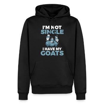 Cadeau de chèvre Cadeau d’amoureux de chèvre - Sweat à capuche Premium bio Homme - noir - Devant - Nico (187cm)
