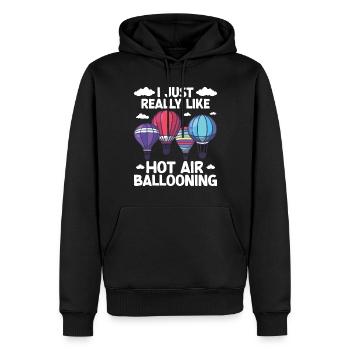 Heißluftballon Fahren - Männer Premium Bio Hoodie - Schwarz - Vorne - Nico (187cm)