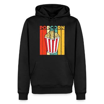 Popcorn - Männer Premium Bio Hoodie - Schwarz - Vorne - Nico (187cm)