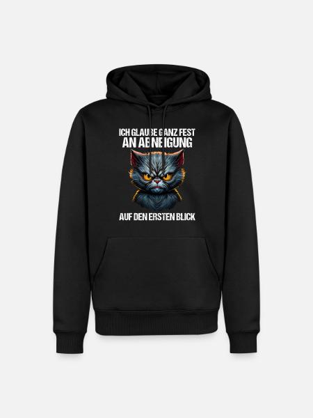 Katze Kätzchen Katzenhalter Katzen Sarkasmus - Männer Premium Bio Hoodie - Schwarz