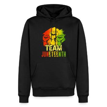 Équipe Juneteenth Black African American 1865 - Sweat à capuche Premium bio Homme - noir - Devant - Nico (187cm)
