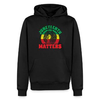 Juneteenth Matters 1865 Afro-Américain Noir - Sweat à capuche Premium bio Homme - noir - Devant - Nico (187cm)