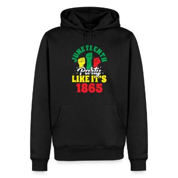 Juneteenth célèbre comme en 1865 l’Afrique noire - Sweat à capuche Premium bio Homme - noir - Devant - Nico (187cm)