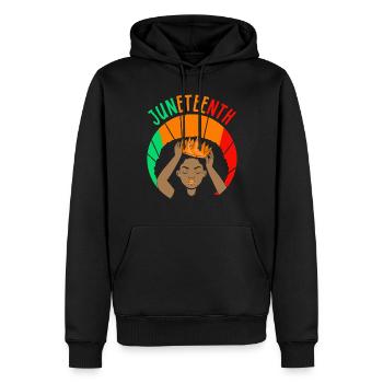 Juneteenth Black Africa 1865 Afro-Américain - Sweat à capuche Premium bio Homme - noir - Devant - Nico (187cm)