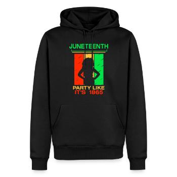 Juneteenth célèbre comme en 1865 Africa Black - Sweat à capuche Premium bio Homme - noir - Devant - Nico (187cm)