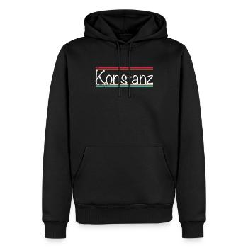 Konstanz - Männer Premium Bio Hoodie - Schwarz - Vorne - Nico (187cm)