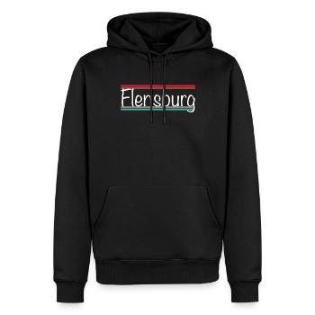 Flensburg - Männer Premium Bio Hoodie - Schwarz - Vorne - Nico (187cm)