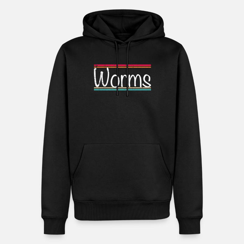 Worms - Männer Premium Bio Hoodie - Schwarz