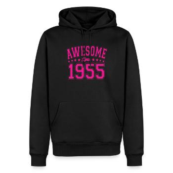 Génial depuis 1955 Anniversaire 1955 Millésime 1955 - Sweat à capuche Premium bio Homme - noir - Devant - Nico (187cm)