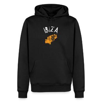 Ibiza - Männer Premium Bio Hoodie - Schwarz - Vorne - Nico (187cm)