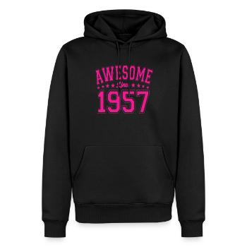 Génial depuis 1957 Anniversaire 1957 Millésime 1957 - Sweat à capuche Premium bio Homme - noir - Devant - Nico (187cm)