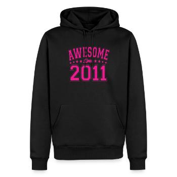Génial depuis 2011 anniversaire 2011 millésime 2011 - Sweat à capuche Premium bio Homme - noir - Devant - Nico (187cm)