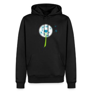 Beautiful White Dandelion Flowers Dandelion - Men’s Premium Organic Hoodie - black - Front - Nico (187cm)