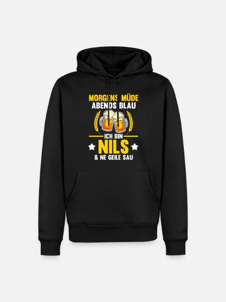 Nils - Männer Premium Bio Hoodie - Schwarz