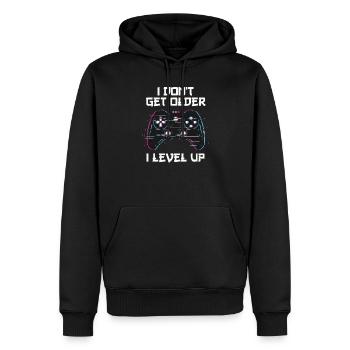 I Don't Get Older I Level Up Gamer - Männer Premium Bio Hoodie - Schwarz - Vorne - Nico (187cm)