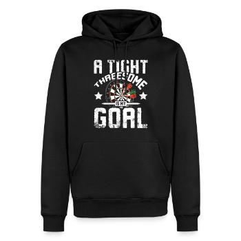 Ein enger Dreier ist mein Ziel - Männer Premium Bio Hoodie - Schwarz - Vorne - Nico (187cm)