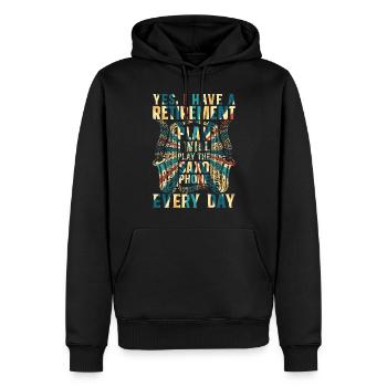 J’ai un plan de retraite Je vais jouer du saxophone - Sweat à capuche Premium bio Homme - noir - Devant - Nico (187cm)