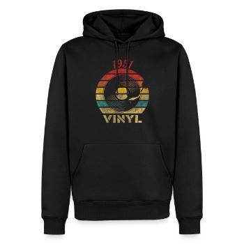 1951 Vinyle Rétro Vintage Music - Sweat à capuche Premium bio Homme - noir - Devant - Nico (187cm)