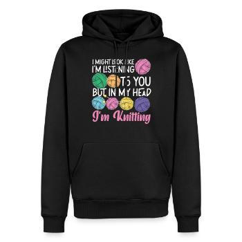 Tricoter à quoi je pourrais ressembler - Sweat à capuche Premium bio Homme - noir - Devant - Nico (187cm)
