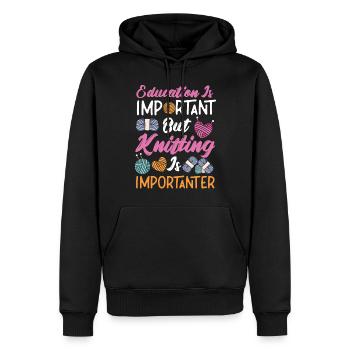 Knitting Knitter Education Is - Männer Premium Bio Hoodie - Schwarz - Vorne - Nico (187cm)