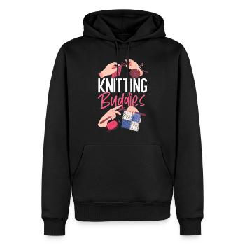 Knitting Knitter Friends Besties - Männer Premium Bio Hoodie - Schwarz - Vorne - Nico (187cm)