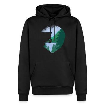 Free Climbing Bergsteiger & Bouldern Freeclimbing - Männer Premium Bio Hoodie - Schwarz - Vorne - Nico (187cm)