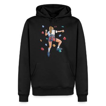 Free Climbing Bergsteiger & Bouldern Freeclimbing - Männer Premium Bio Hoodie - Schwarz - Vorne - Nico (187cm)