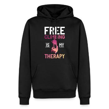Free Climbing Bergsteiger & Bouldern Freeclimbing - Männer Premium Bio Hoodie - Schwarz - Vorne - Nico (187cm)