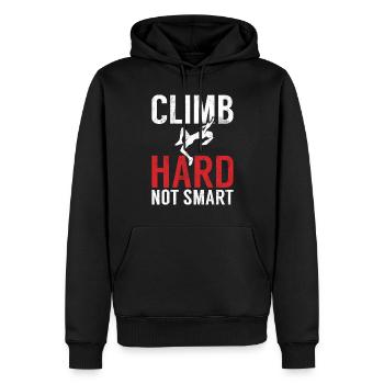 Free Climbing Bergsteiger & Bouldern Freeclimbing - Männer Premium Bio Hoodie - Schwarz - Vorne - Nico (187cm)