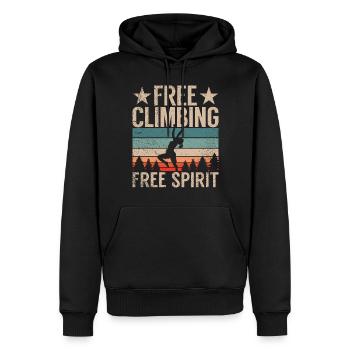 Free Climbing Bergsteiger & Bouldern Freeclimbing - Männer Premium Bio Hoodie - Schwarz - Vorne - Nico (187cm)