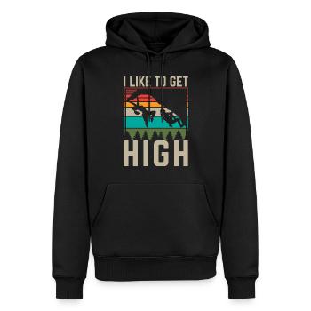 Free Climbing Bergsteiger & Bouldern Freeclimbing - Männer Premium Bio Hoodie - Schwarz - Vorne - Nico (187cm)