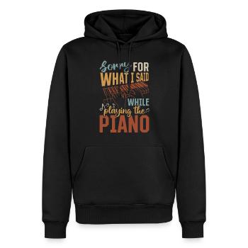 Désolé pour ce que j’ai dit en jouant du piano - Sweat à capuche Premium bio Homme - noir - Devant - Nico (187cm)