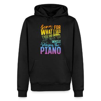 Désolé pour ce que j’ai dit en jouant de la touche du piano - Sweat à capuche Premium bio Homme - noir - Devant - Nico (187cm)