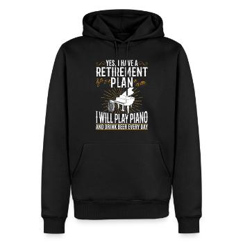 I Have A Retirement Plan - Piano Player Piano - Men’s Premium Organic Hoodie - black - Front - Nico (187cm)