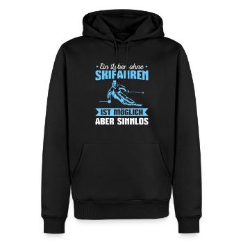 Skifahren Wintersport Skifahrer - Männer Premium Bio Hoodie - Schwarz - Vorne - Nico (187cm)