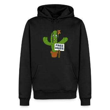 Câlins gratuits Cactus - Sweat à capuche Premium bio Homme - noir - Devant - Nico (187cm)